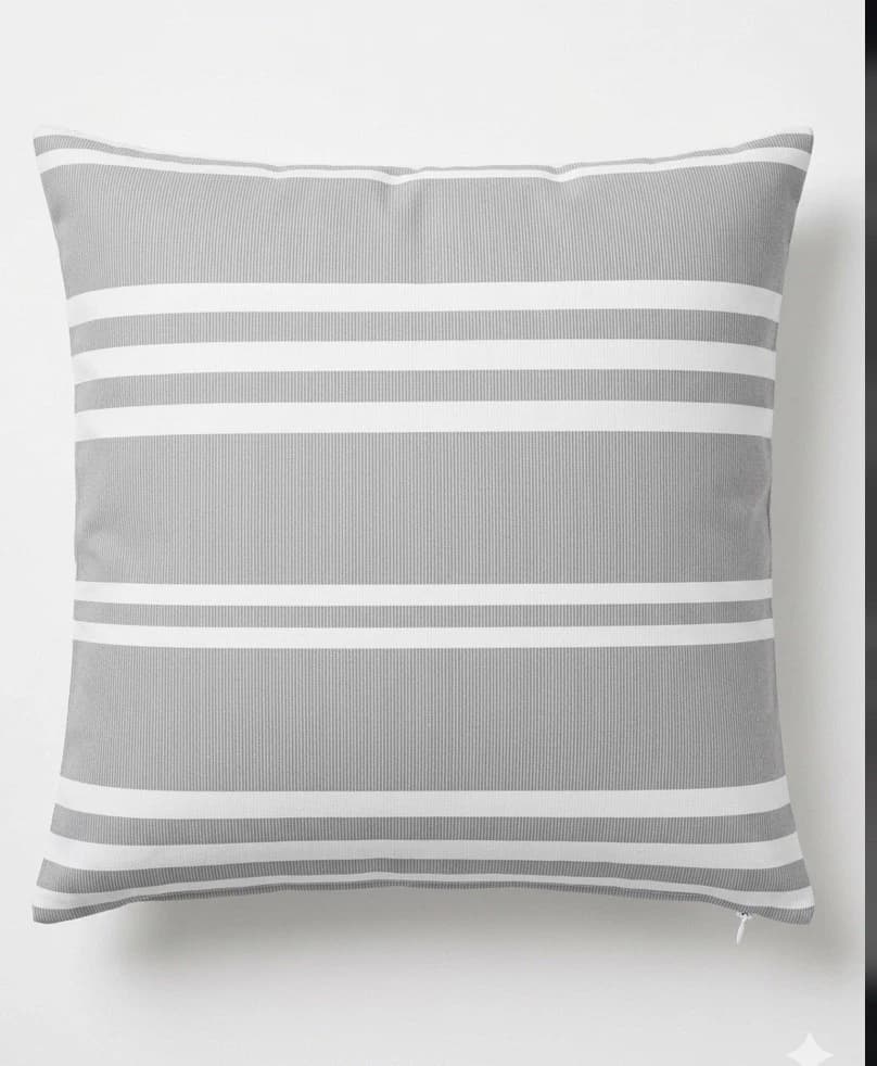 Modern coastal grey  stripped  accent Throw pillow covers at 22/22in cushion - Picture 1 of 6