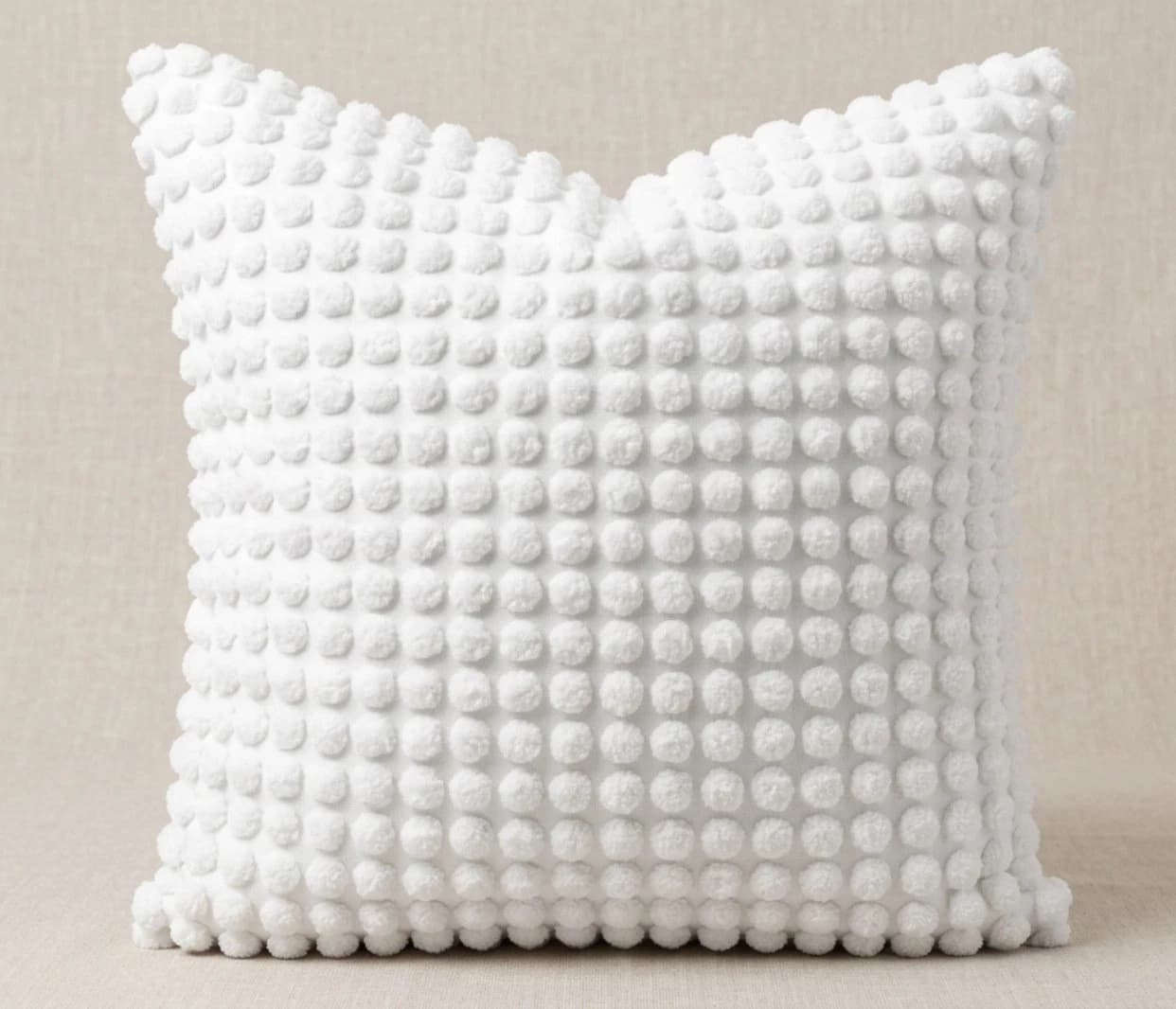 20/20in Textured Bobble Throw pillow cover - soft off white Decorative cushion - Picture 1 of 6